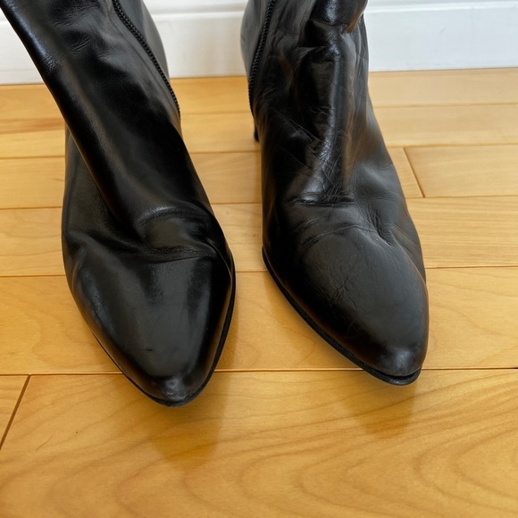 Stuart Weitzman Leather Booties Black Size 6.5 - Picture 2 of 5